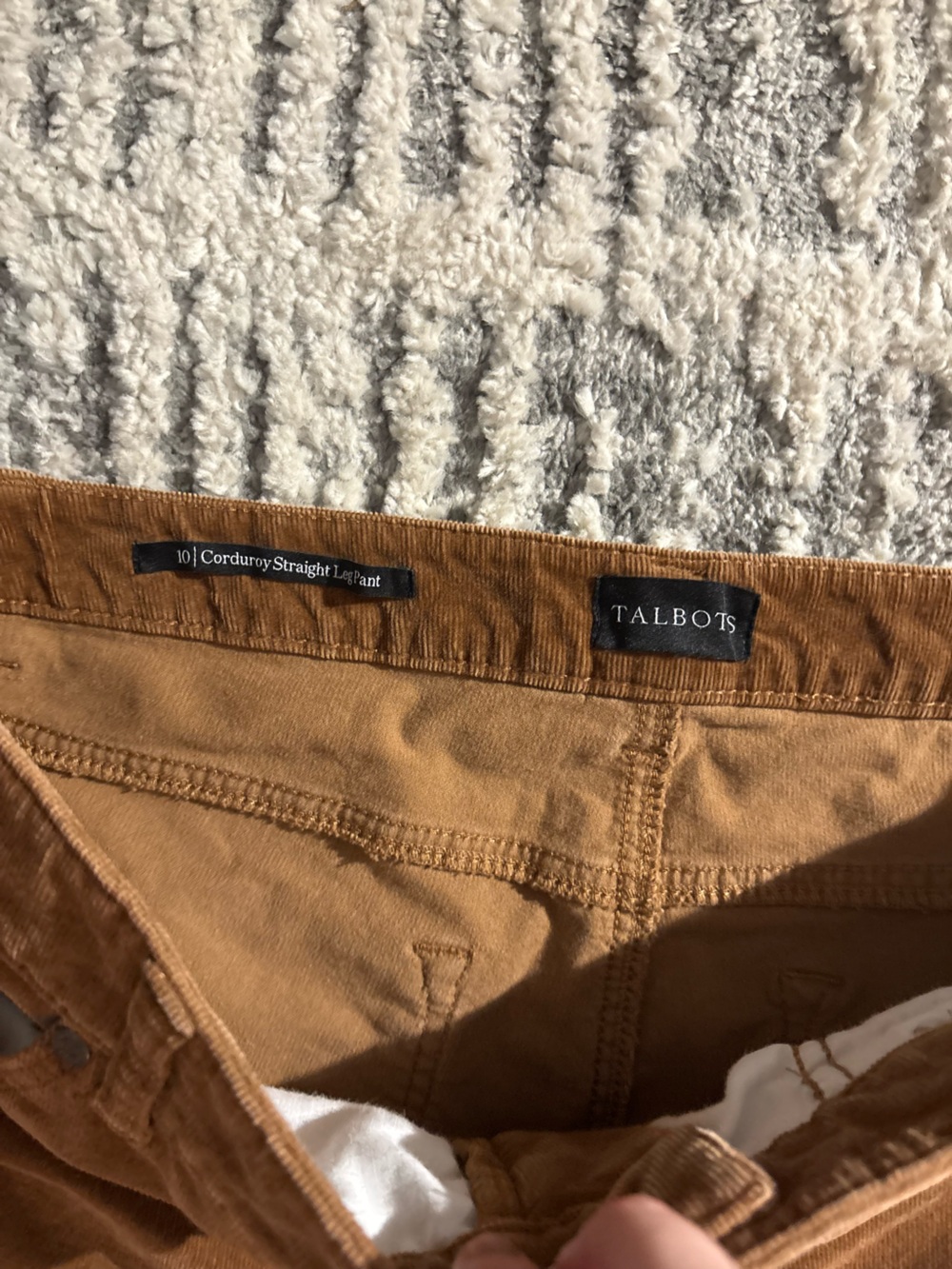 Talbots corduroy straight leg pant tan camel trouser size 10 - Picture 4 of 5